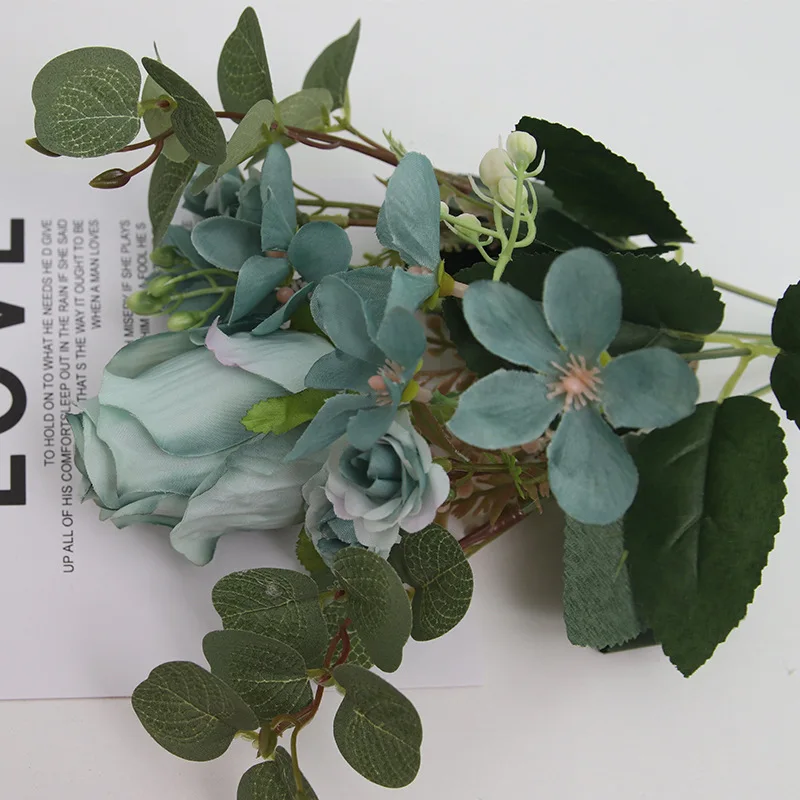 Букет искусственных роз свадебный букет из шелковой ткани высушенные цветы 5