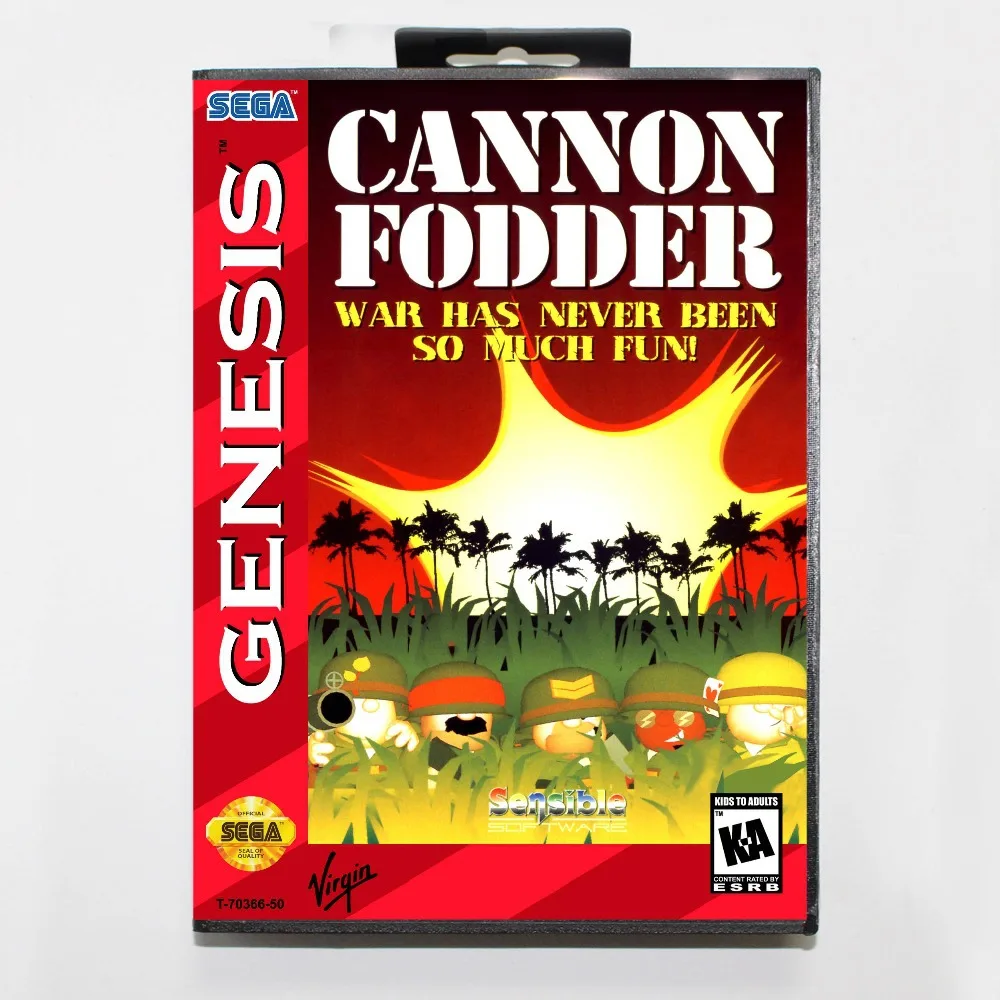 Новое поступление картридж для игр Canon Fodder 16 бит игровая карта MD с розничной