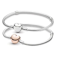 new high quality love heart bracelet basic chain fit european charm bracelet for women diy jewelry making girl gifts