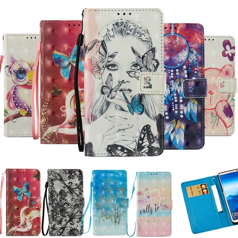 Чехол с 3d рисунком для Redmi 4A 5A 4X note Y1 Note Note4 Mi A1 чехол бумажник из искусственной кожи