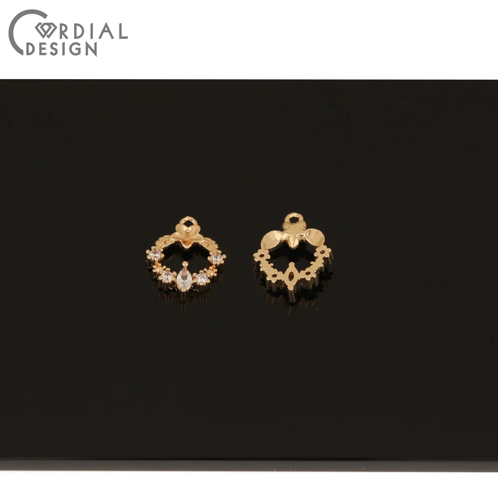 

Cordial Design 50Pcs 13*18MM DIY Pendant/Earring Making/Jewelry Findings & Components/Earrings Accessories/Hand Made/CZ Charms