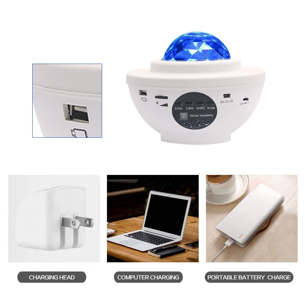 

Colorful Starry Sky Galaxy Projector Nightlight Child Blueteeth USB Voice Control Music Player LED Light Lamp Birthday Gift