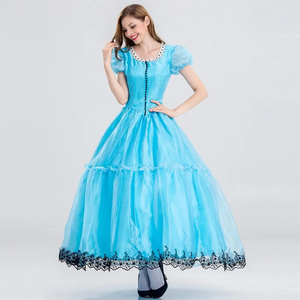 2019 новые модные платья женские светло голубые Alice сказочные сексуальные до