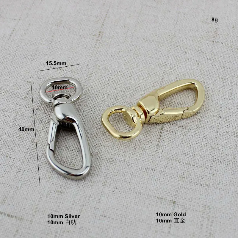 

10pcs 50pcs 10mm DIY trigger snap hooks metal handbags purses trigger snap purse hook carabines Clasp Hardware Accessories
