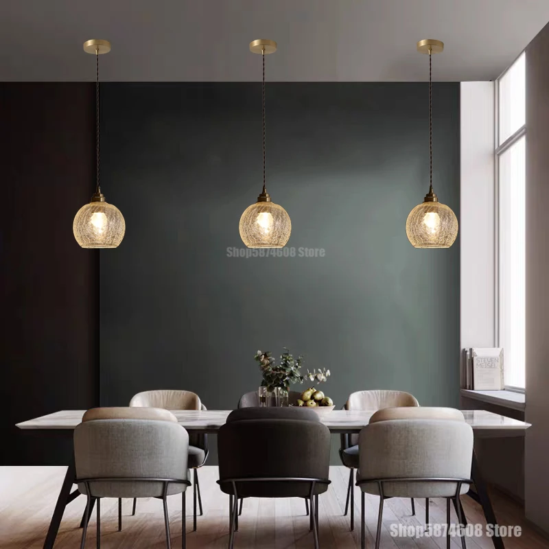 Скандинавский светодиодный подвесной светильник из стекла промышленный Ретро