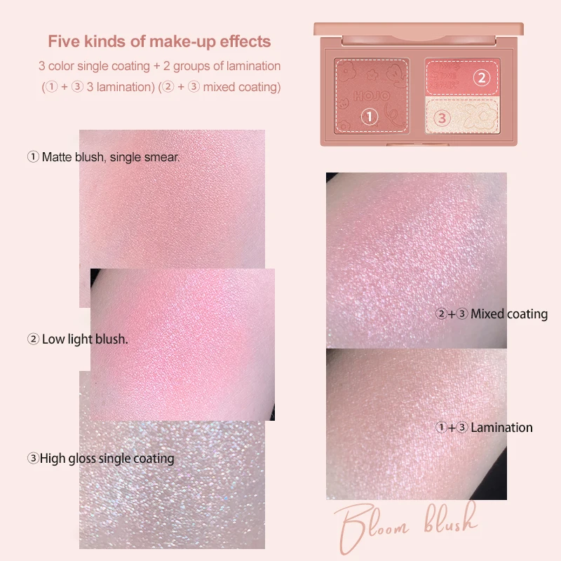 3 цвета Обрезка пластина 3D натуральный макияж ремонт хайлайтер Румяна Палитра
