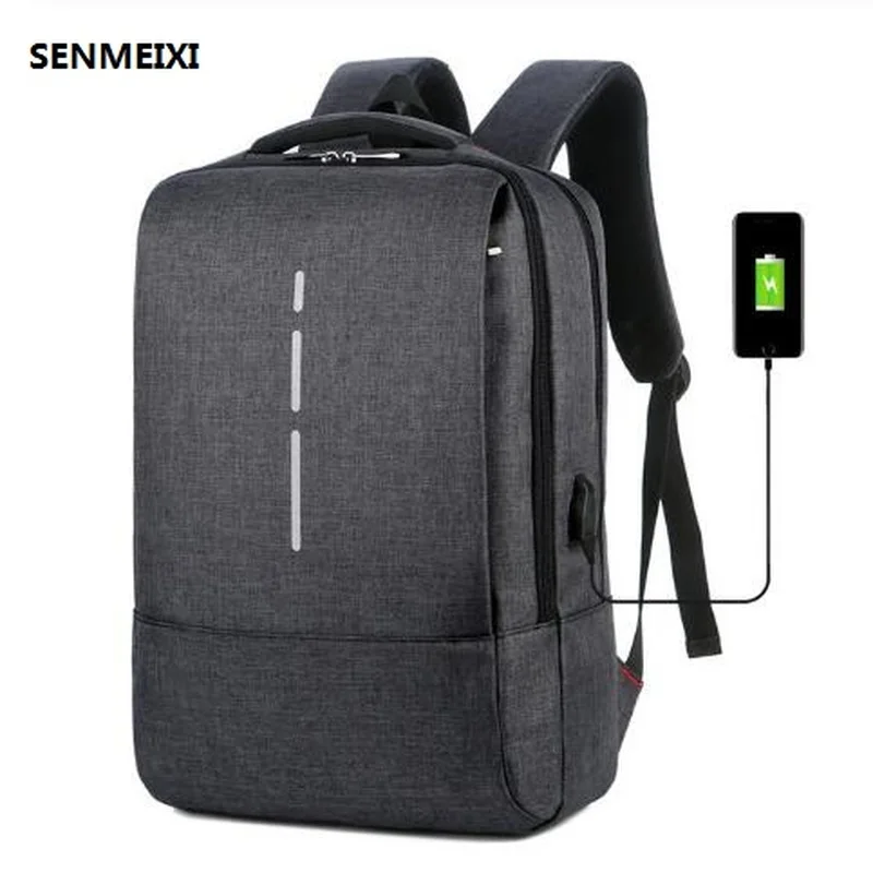 

Мужской рюкзак Senmeixi, модный многофункциональный рюкзак с usb-зарядкой для ноутбука 14 15,6 дюймов, противоугонная сумка для мужчин