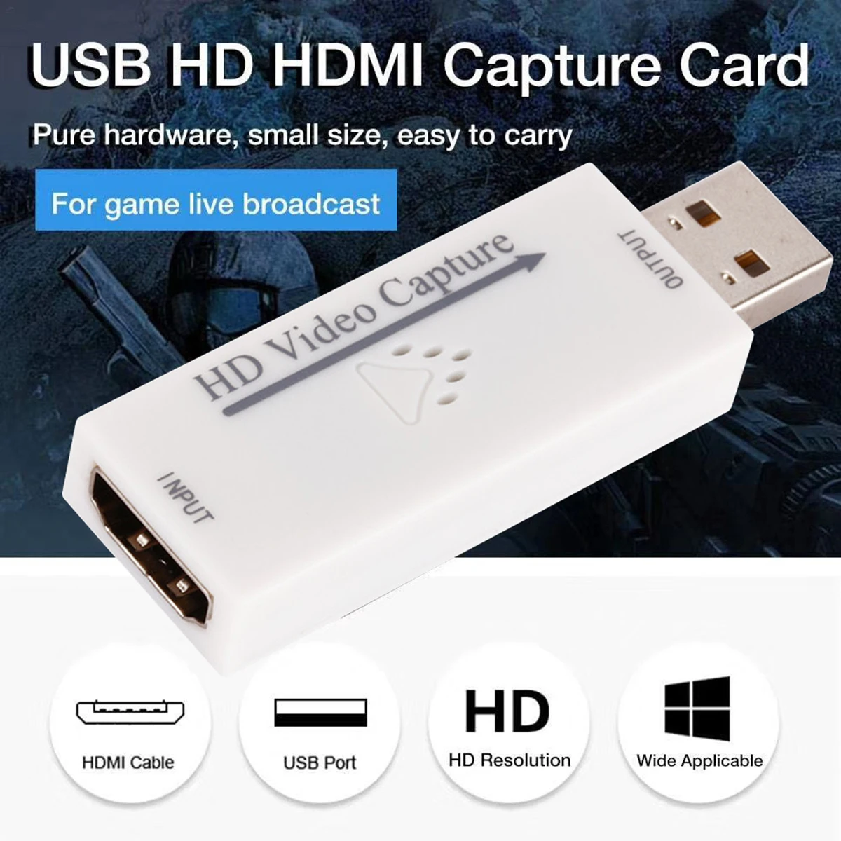

USB To HDMI Converter Adapter 4K 1080P HDMI Video Grabber USB 2.0 Video Capture Card With CD For Live Streaming Record Box​