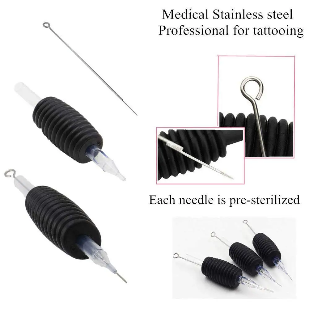 

10/20/40PCS Transparent Tattoo Needles with Disposable Tubes Grips Tube Combo Mixed Size 3RL 5RL 7RL 9RL 5RS 7RS 9RS 5M1 7M1 9M1
