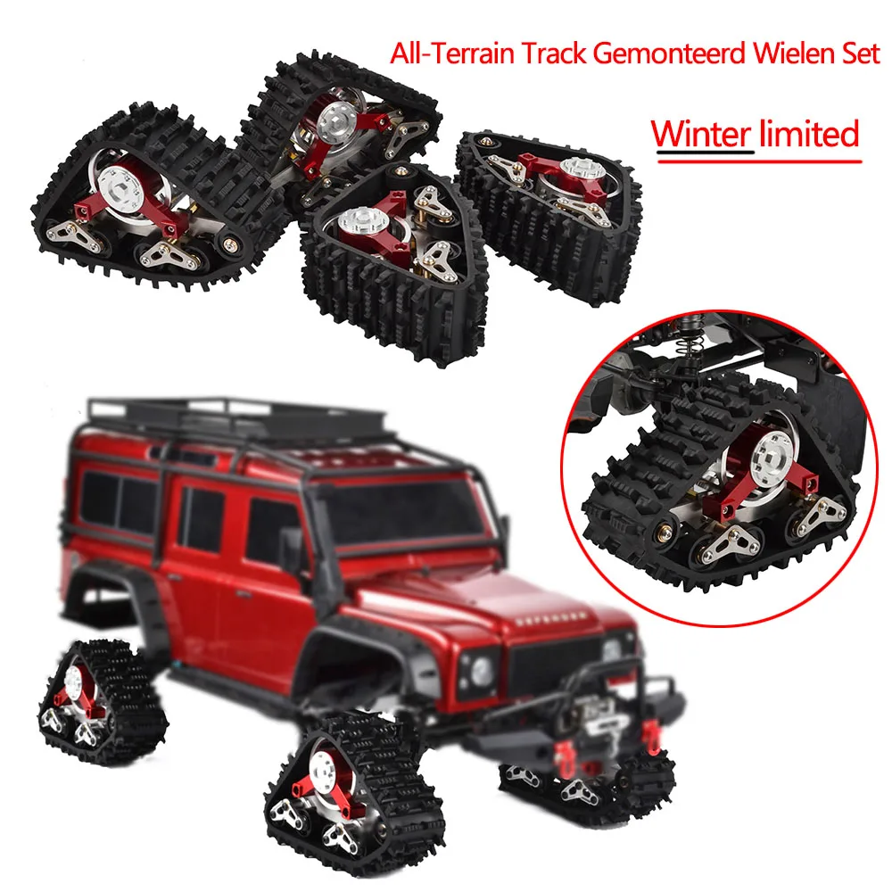 

Aluminum All-Terrain Track Assembled Wheels Set for 1/10 RC Crawler Car Traxxas TRX4 Defender Bronco Ford 82034-4 Upgrade Parts