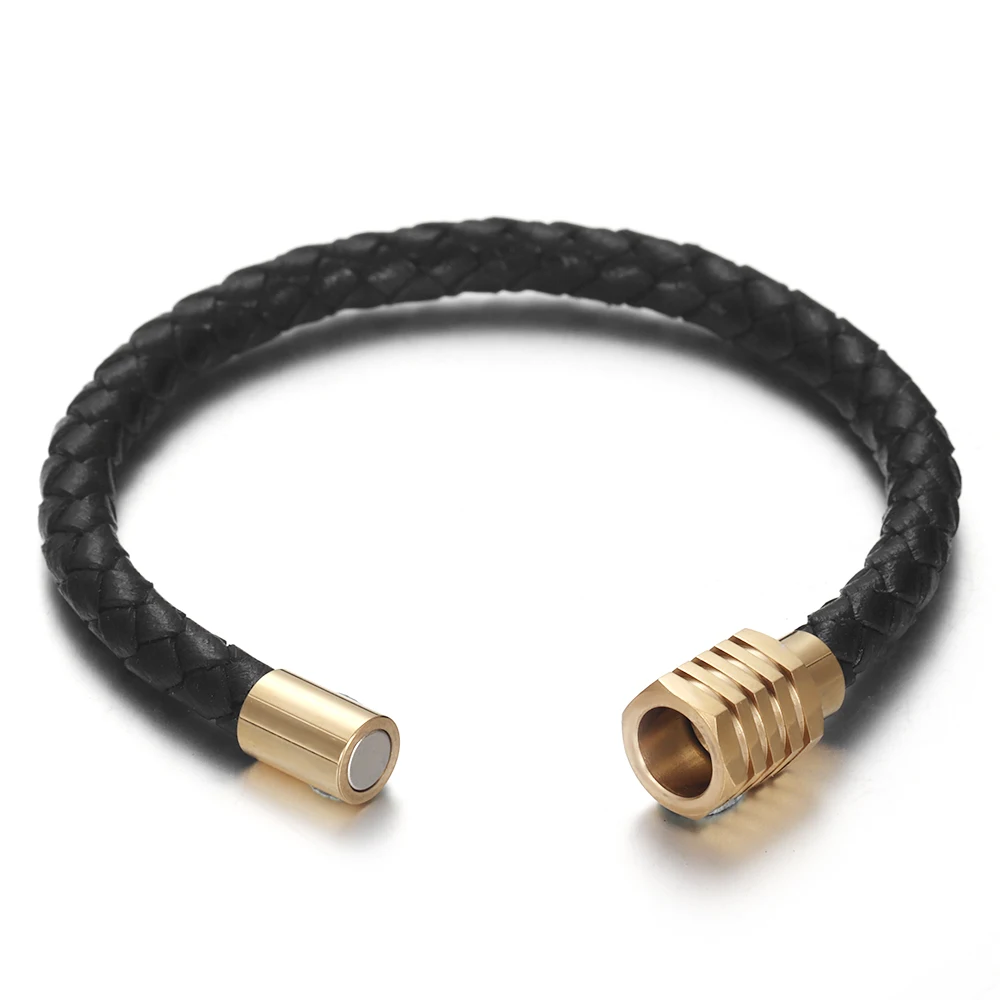 2 шт нержавеющая сталь магнитный шестигранник застежка кожаный браслет ручной