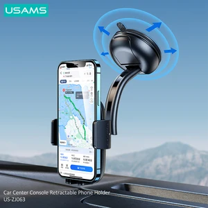 usams sucker car phone holder center console retractable phone holder stand in car gps mount support for iphone xiaomi huawei free global shipping