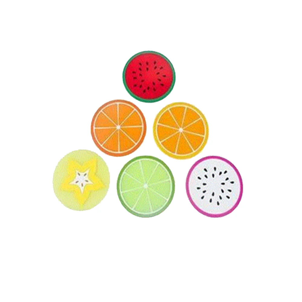 

6PCS Coaster Fruit Shape Silicone Cup Pad Slip Insulation Pad Cup Mat Pad Hot Drink Holder