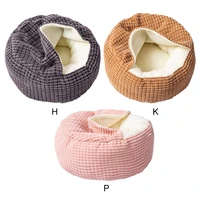 luxury pet dog cat bed round semi closed tent cat warm bed washable house bed for small dogs cats nest with dirt resistant base