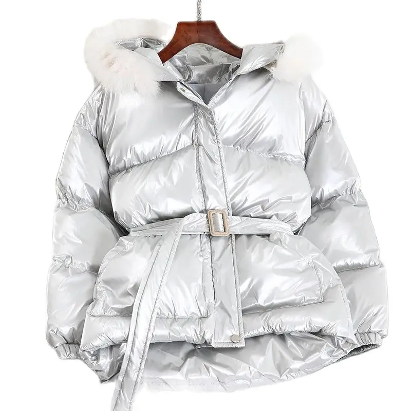 

Thicken Warm Bread Clothes Hooded Cotton Coat Women 2021 Winter new Products Temperament Loose Coat Women's fur Collar Trend