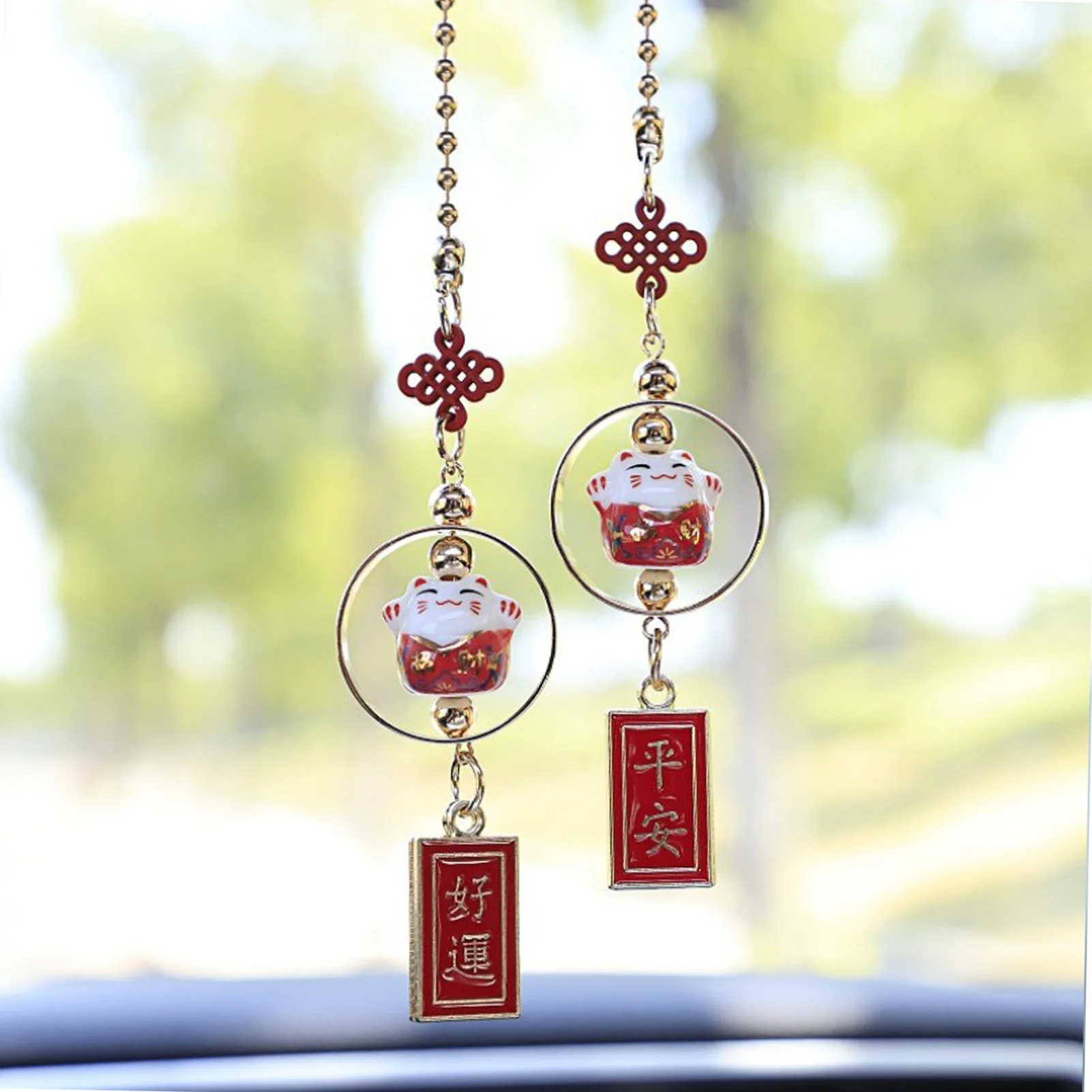 Керамическая искусственная Милая кошка на удачу китайский талисман фэн-шуй