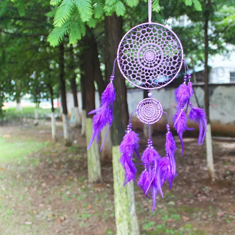 

India Style Handmade Dream Catcher Circular Net With feather Hanging Decoration Decor Ornament Gift