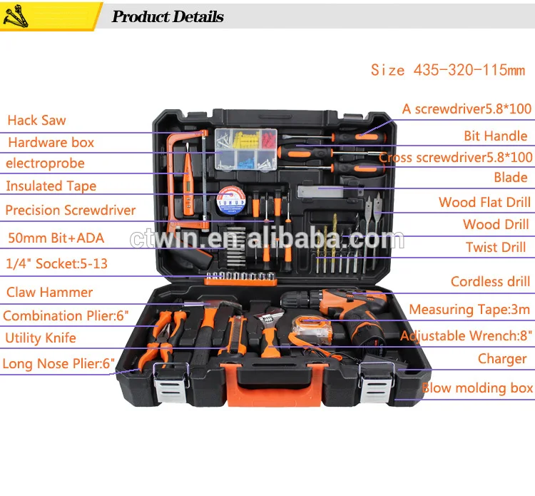 Лидер продаж 47 шт. электрическая дрель на литий-ионном аккумуляторе | Инструменты