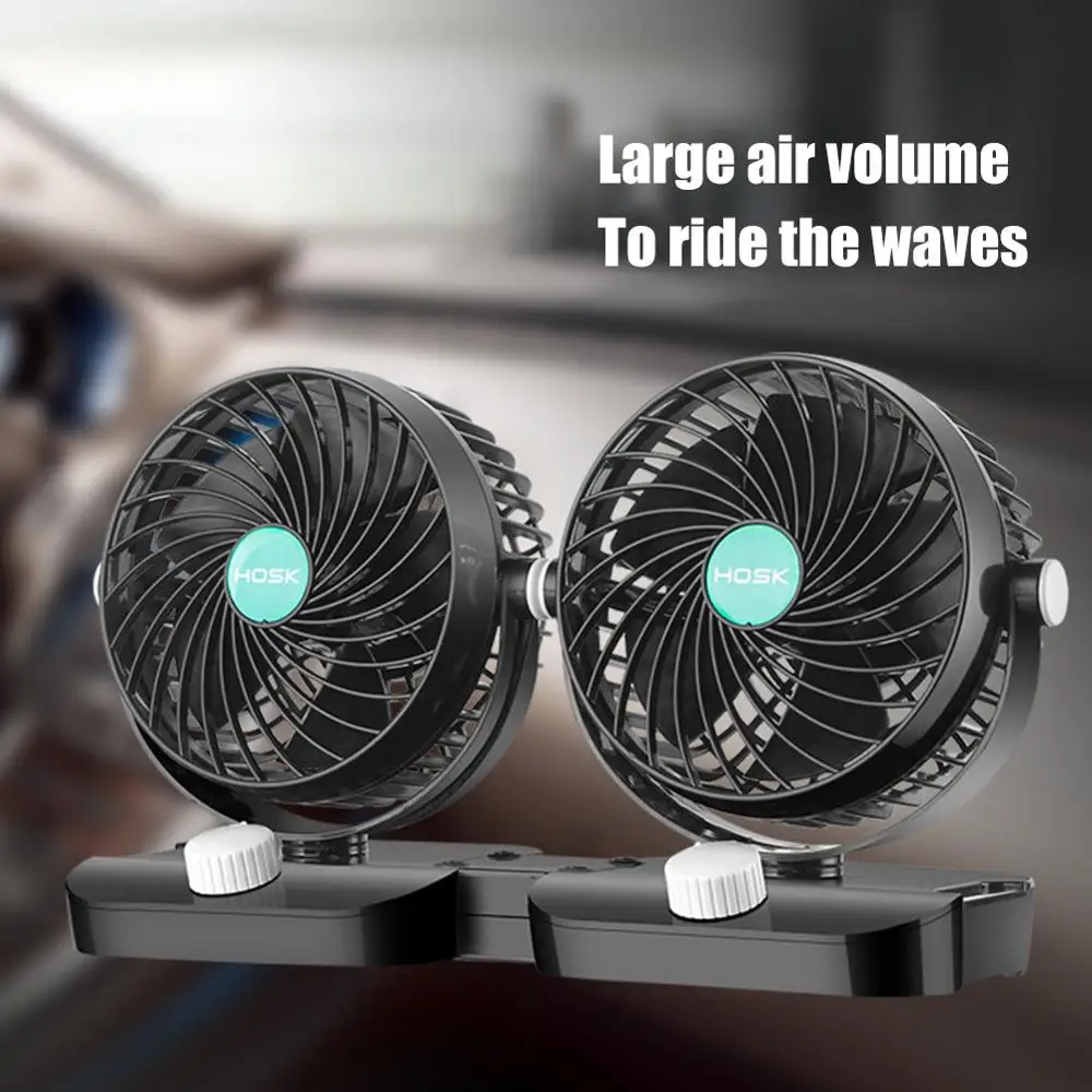 Автомобильный вентилятор с двойной головкой 12 В 360 градусов|Обогрев и