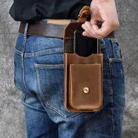 luufan real leather men casual small waist bag cowhide fashion hook bag waist belt pack cigarette case 5 5 phone pouch