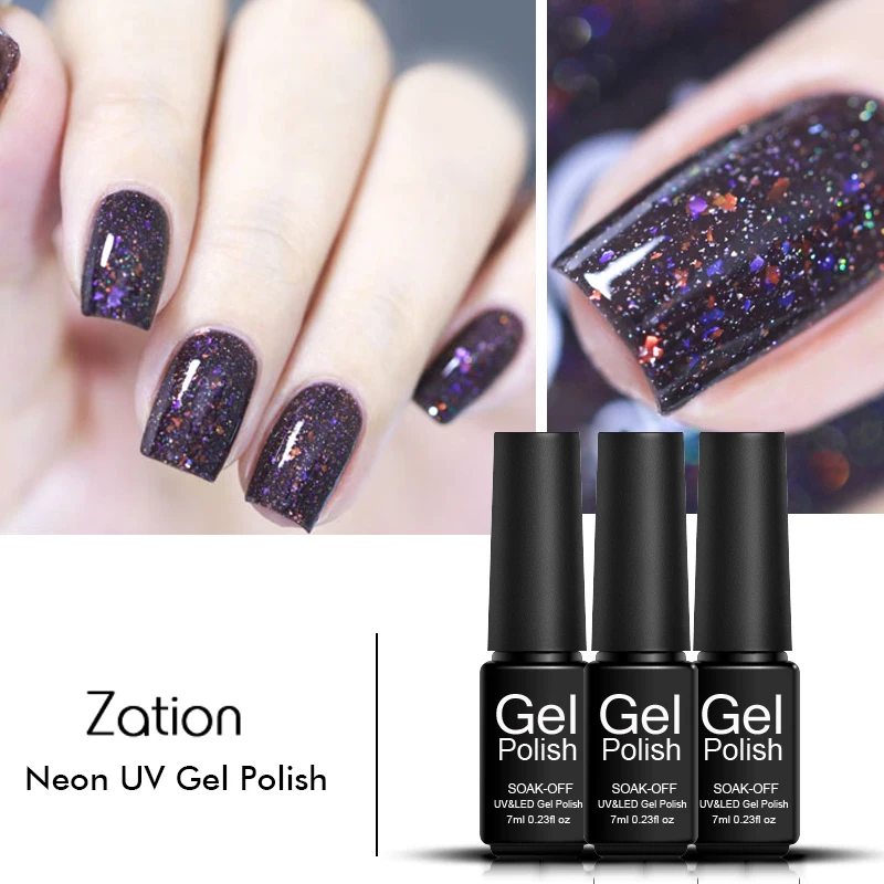 Неоновый лак Zation гель для ногтей Lucky Soak Off светодиодный Гель Vernis Esmaltes 7 мл УФ