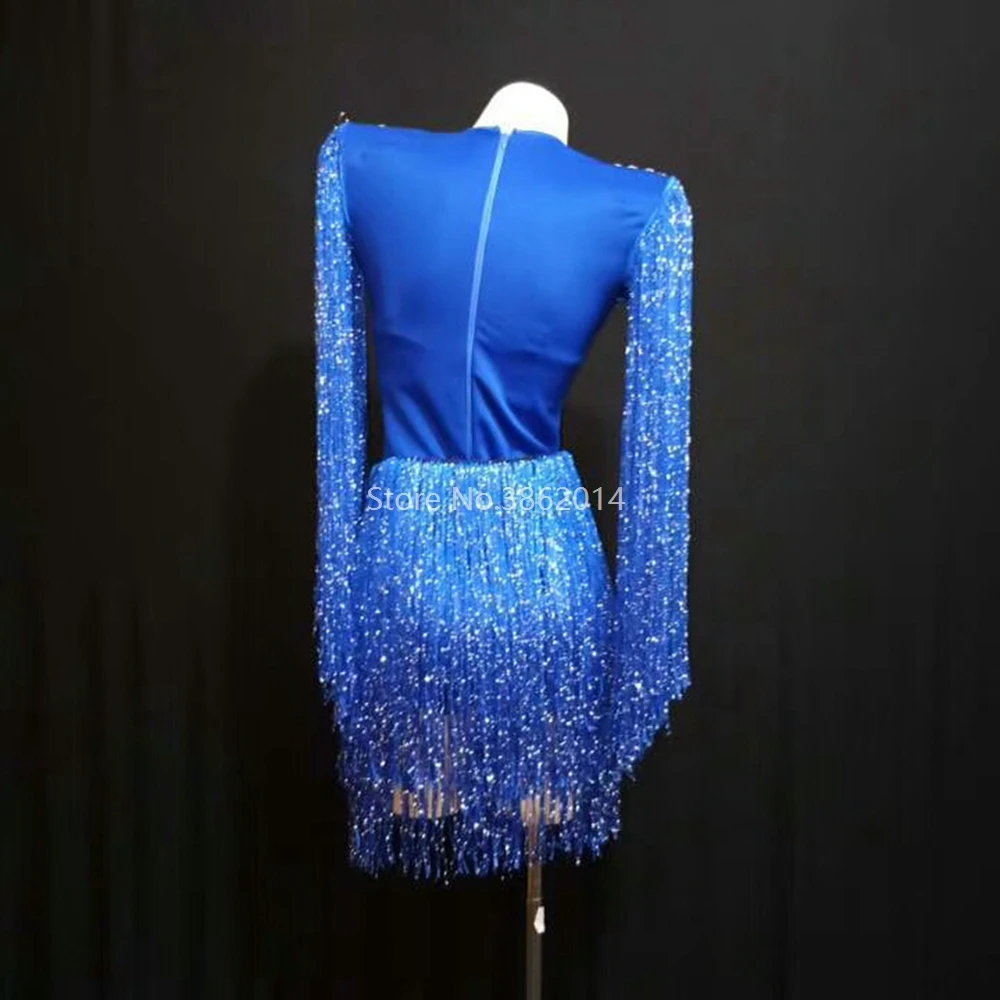 3 цвета сексуальные блестящие стразы с кисточками Женский костюм для певицы