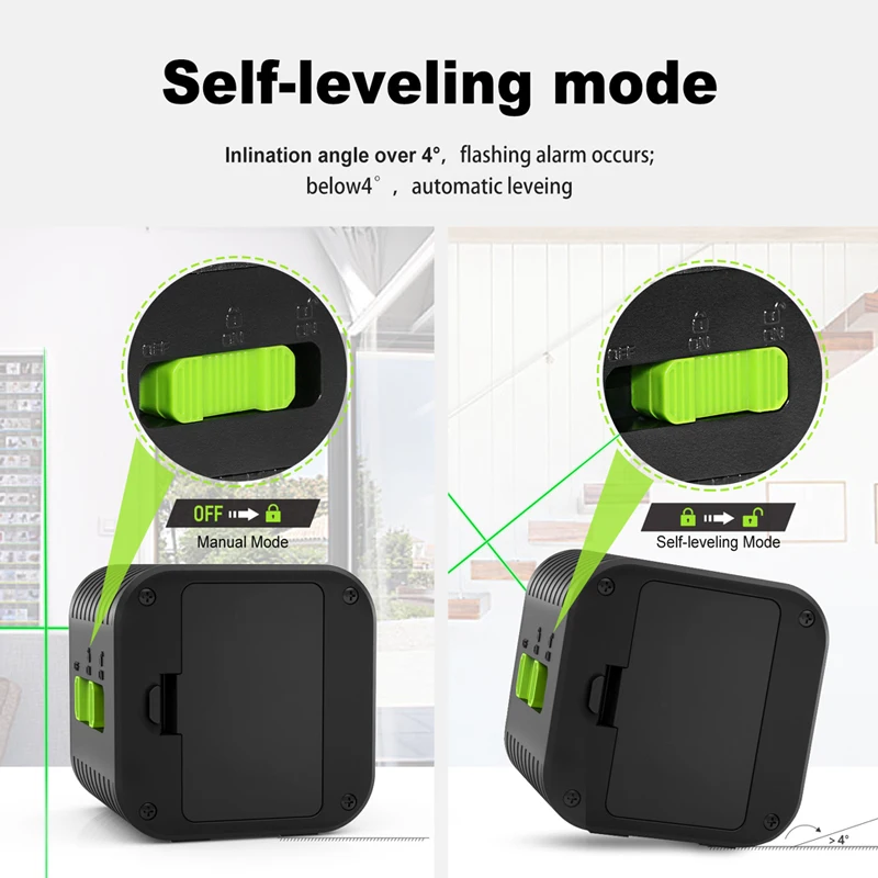 Clubiona 2 линии Портативный лазерный нивелир самовыравнивания зеленый луч