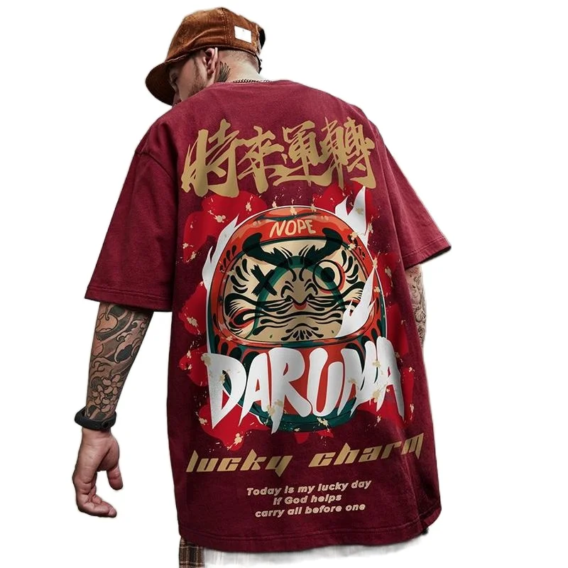 

New Short Sleeve Men's Trendy Chinese Style Menswear Fashion Brand T-shirt Loose Trendy Half Sleeve harajuku men clothing