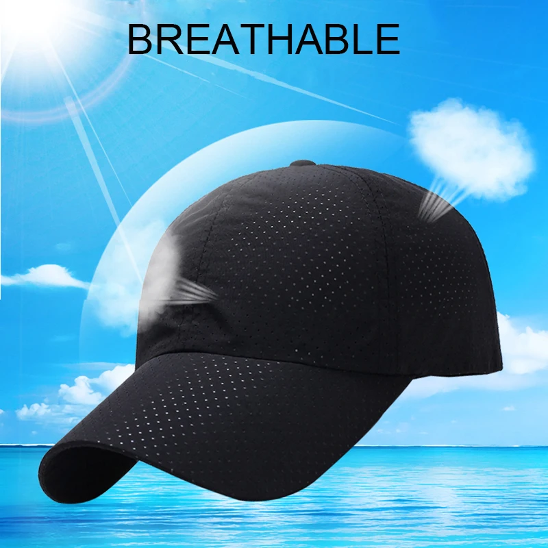 Мужские и женские спортивные сетчатые бейсболки летние однотонные с дышащей