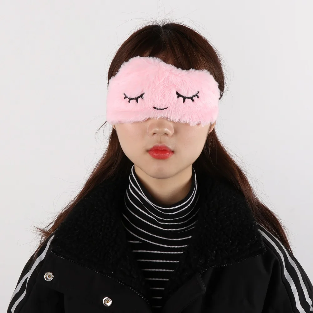 Маска для глаз плюшевая мягкая с рисунком 1 шт. |