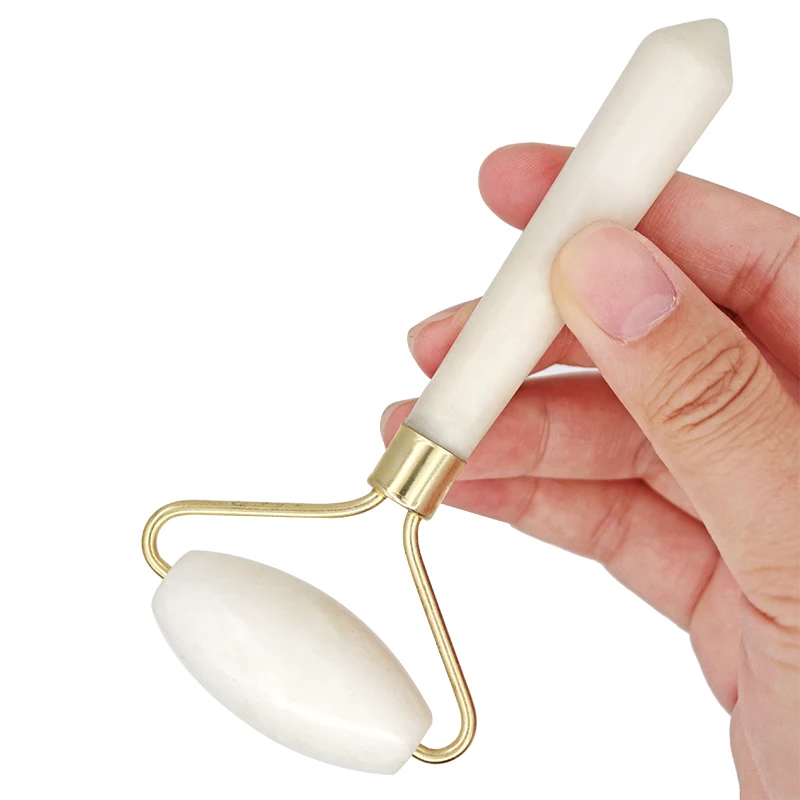 Массажный ролик для лица Нефритовый камень похудения белый 1 шт.|Массажные