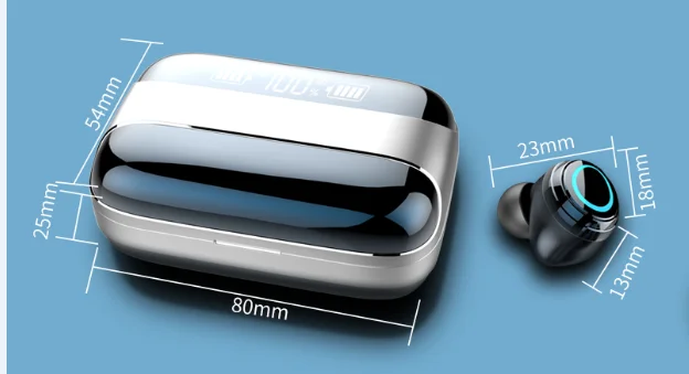 

Wireless Bluetooth headset i09, LCD display, microphone, sports headset, Bluetooth 5.0, hi fi audio, noise cancellation headset