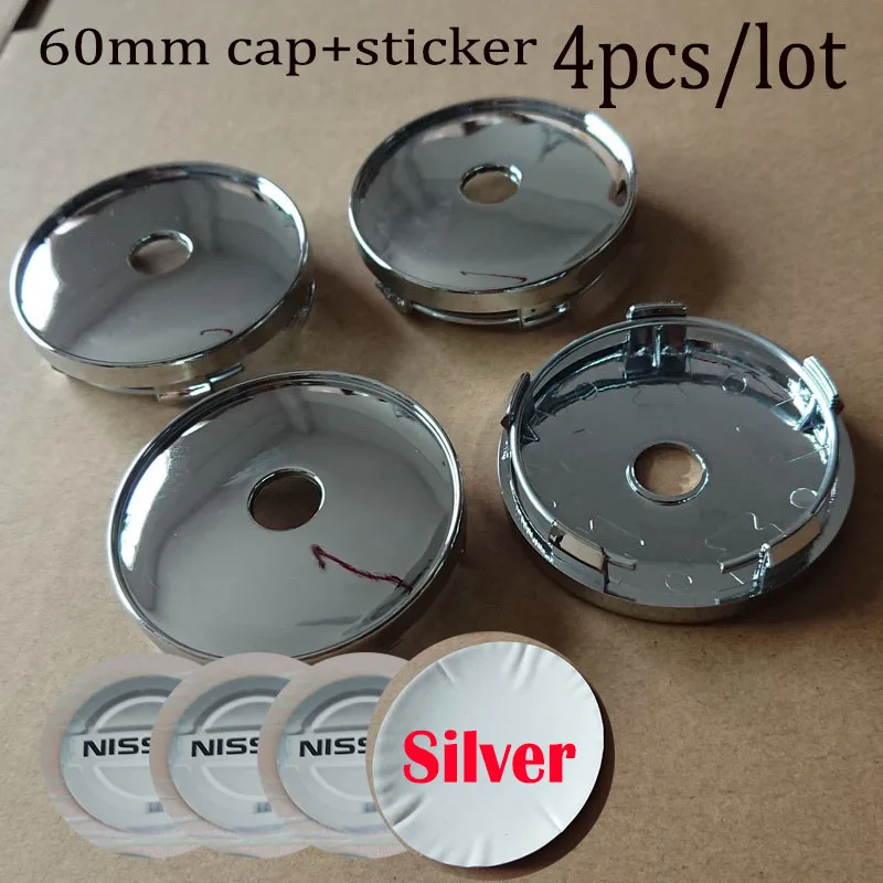 

4pcs 56mm or 60mm logo car emblem Wheel Center Hub Cap Rim refit Creative badge covers decoration sticker styling NS