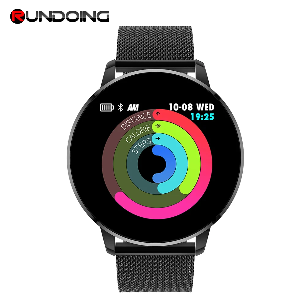 Rundoing Q8 Advanced фитнес-трекер смартчасы для мужчин цветной экран 1.3 дюймов пульсометр PK V11