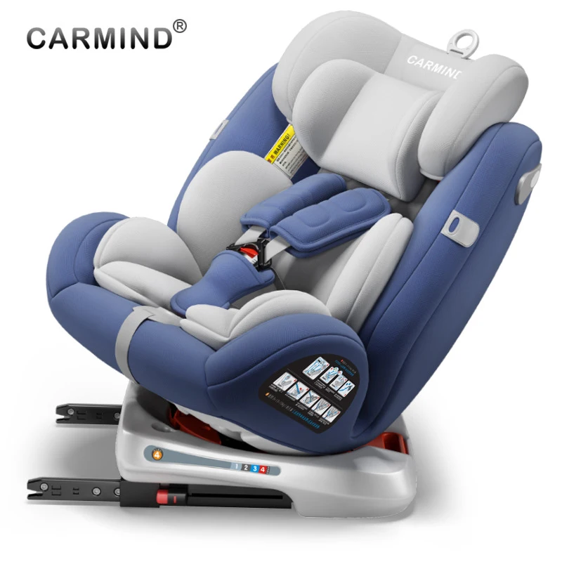 

Carmin Child car safety seat. Lying adjustable car child car safety seat 0-12 years old baby ISOFIX hard interface free shipping