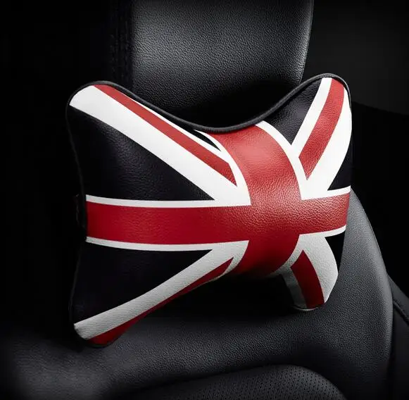 2 шт. Кожаная подушка для подголовника с английским флагом Автомобильная головы и