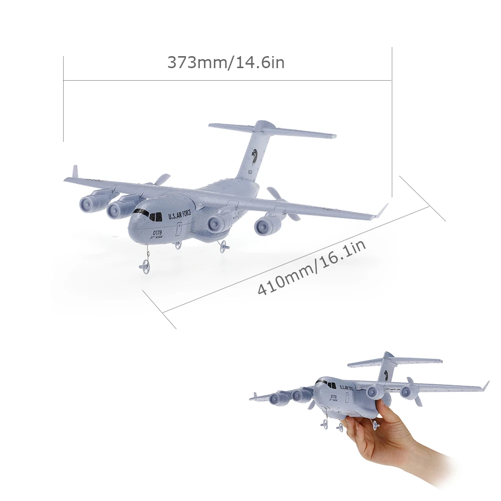 373mm размах крыльев RC самолет 2 4 ГГц 2CH транспортный EPP с гироскопом RTF неподвижным