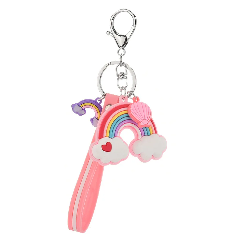

New Creative Cute Dinosaur Boy Keychain Pendant School Bag Accessories Rainbow Children's Gift Keychain