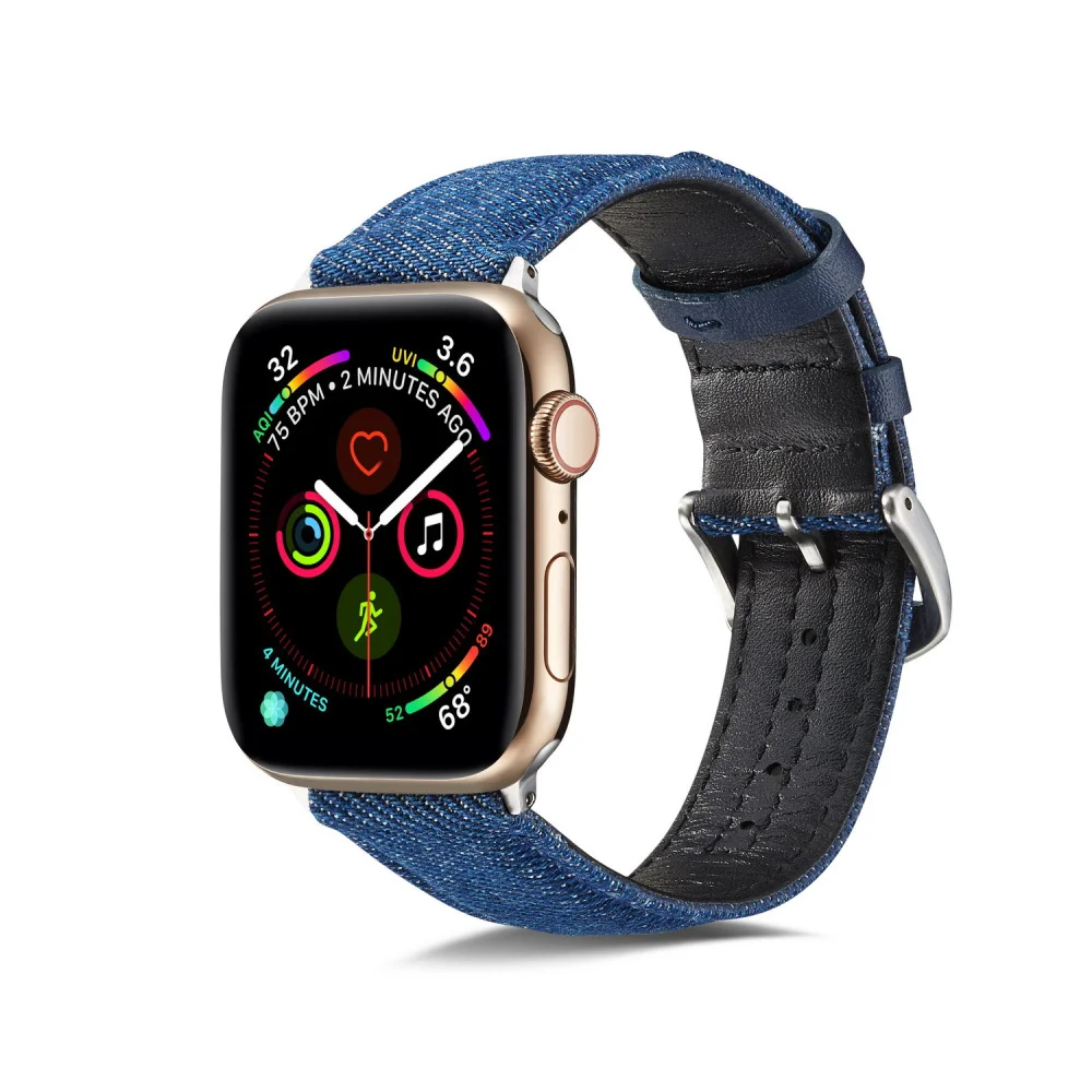 Новый тканевый браслет для Apple Watch Series 2 3 4 5 кожаный ремешок iWatch 38 мм 40 42 44
