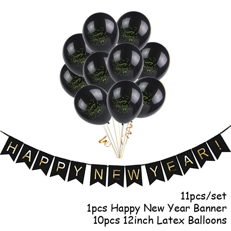 15pcs balloon 7 Счастливый год воздушные шары-гирлянды баннер Рождество navidad Eve вечерние держатель для рук Штатив для фотостудии реквизит бутылки вина баллоны - Цвет: 15pcs balloon 7