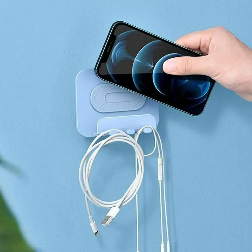 

1PC Wall Mounted 360 Degree Bracket 2021 Charger Mobile Phone Holder Hook Hanging Cellphone Tablet Charging Stand Bracket