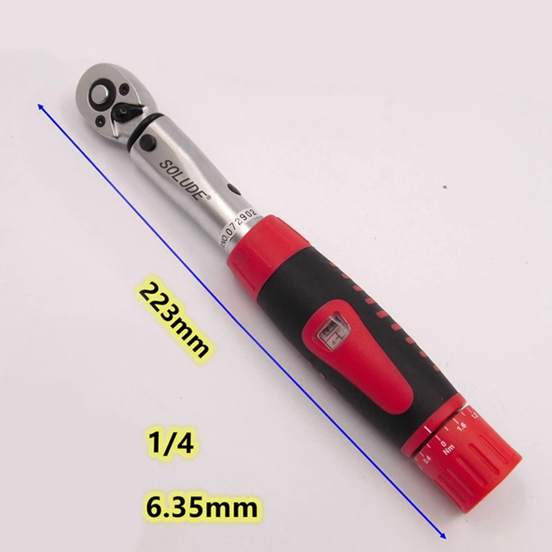 

SOLUDE Manufactures 1/4Dr 2-20Nm 15-Piece Set of Mini Preset Torque Wrenches for Bicycles