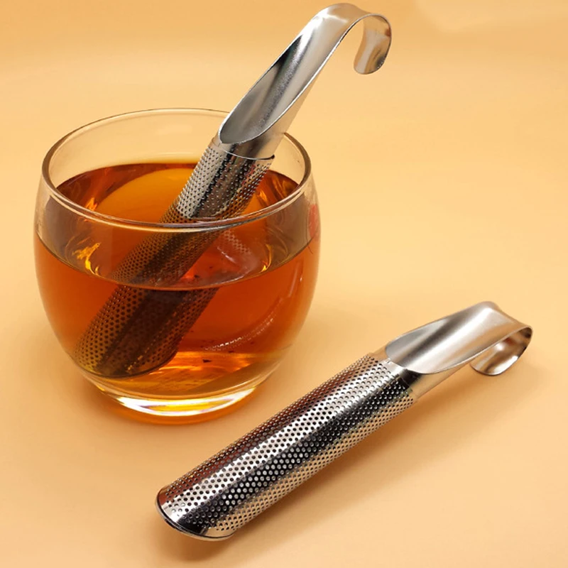 

Ситечко для чая из нержавеющей стали, креативный ситечко в форме трубы с крючком, ситечко для заваривания чая, кухонные аксессуары