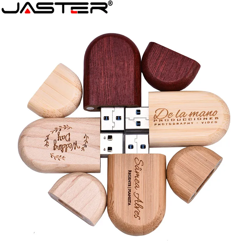 USB флеш накопитель JASTER Maple Дерево орех деревянный (заказ 5 бесплатных логотипов) 64