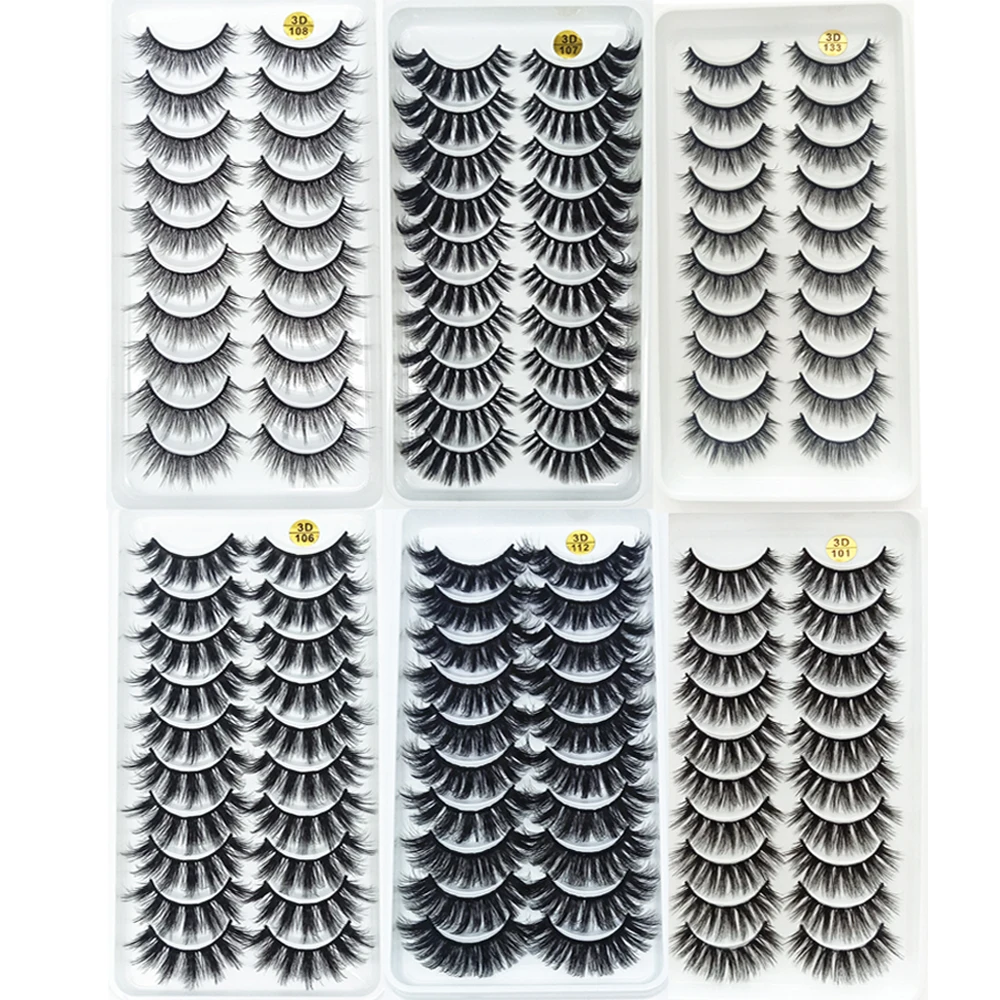 10 пар Объемные Накладные ресницы из искусственной норки толстые натуральные
