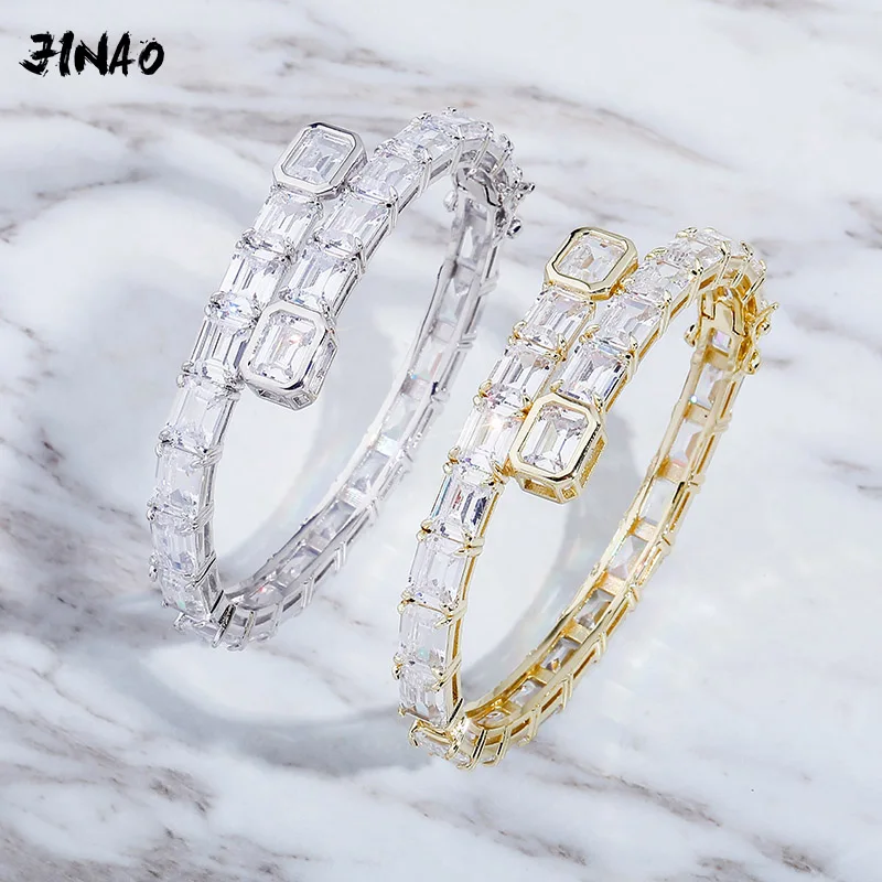 

Женский браслет с фианитами, регулируемый браслет 12 мм в стиле хип-хоп, Подарочная бижутерия, 2021