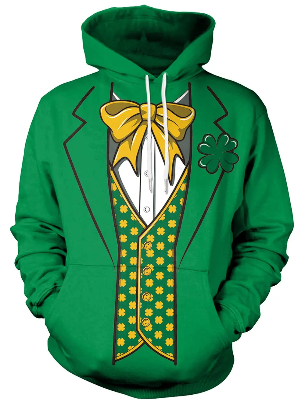 

Spring and Autumn New Men's Fake Two-Piece Tie Suit Hoodie Printed Hip Hop Fashion Pullover Street Fun Long Sleeve Sweatshirt