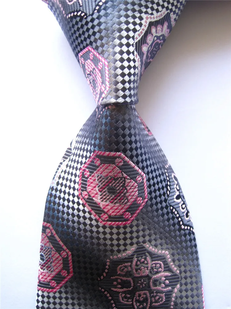 2019 новый мужской модный классический галстук розовый цветочный 100% жаккардовый