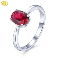 ruby sterling silver women rings oval cut created ruby romantic style colorfule gemstone women birthday party jewelry 925 rings