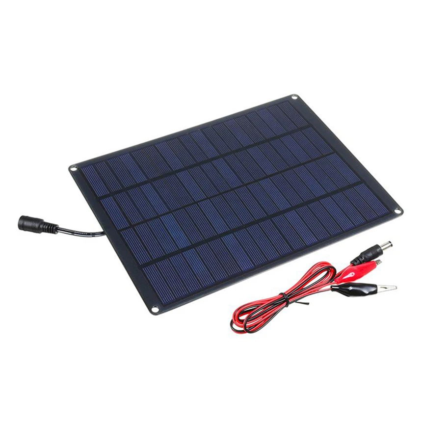 

12V 18V Solar Panel with battery Clip 5A Solar Cells Poly Solar Panel for Outdoor Camping Hiking Charger Car Yacht